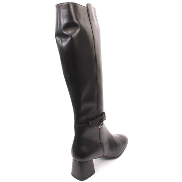 Luca Grossi 871 Black Leather Zip-Up Knee High Platform Boots - Picture 4 of 8